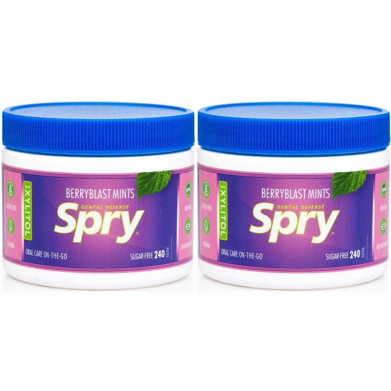 Spry Xylitol Berry Blast Mints Sugar Free Candy - Promote Oral Health, Increase Saliva Production, Stop Bad Breath, Non-GMO, Gluten-Free, 240 Count (Pack of 2) - Image 1